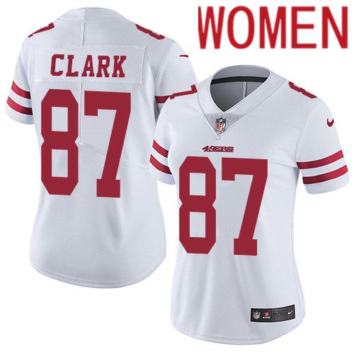 Women San Francisco 49ers #87 Dwight Clark Nike White Vapor Limited NFL Jersey->women nfl jersey->Women Jersey